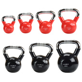 KTC06 RED KETTLEBELL ŻELIWNY POKRYTY WINYLEM Z CHROMOWANYM UCHWYTEM HMS