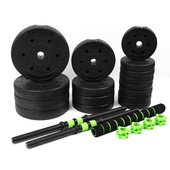 Czarno-zielone hantle regulowane zestaw sztanga BR040 40 kg