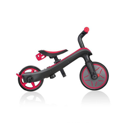 Czerwono-czarny rowerek biegowy Globber Explorer Trike 3w1 631-102