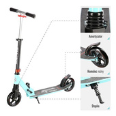 Czarno-miętowa hulajnoga do jazdy Nils Extreme HM2160