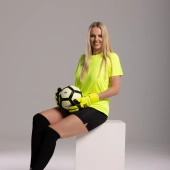 Żółto-czarne rękawice bramkarskie Football Masters Varis X Yellow Fluo