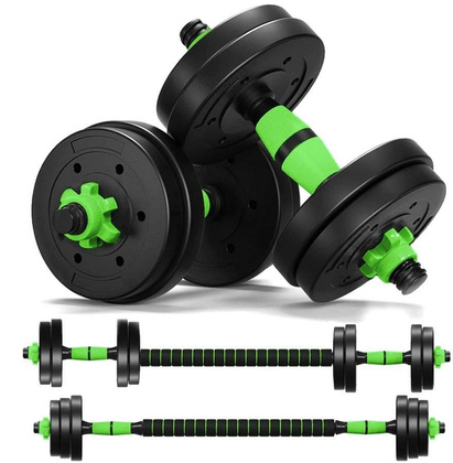 Czarno-zielone hantle regulowane zestaw sztanga BR040 40 kg