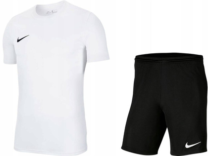 Biało-czarny strój sportowy na WF Nike Park BV6708-100 + BV6855-010 rL