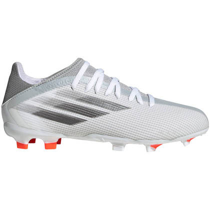 Biało-szare buty piłkarskie korki Adidas X Speedflow.3 FG FY3305 - Junior