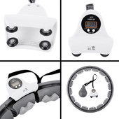 ZESTAW HULA HOP HHW06 BLACK Z PIŁKĄ GRAWITACYJNĄ I LICZNIKIEM HMS + PAS BR163 BLACK PLUS SIZE