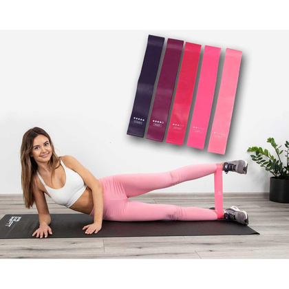ZESTAW GUM DO ĆWICZEŃ FITNESS CROSSFIT MINI BAND 5W1 ENERO FIT