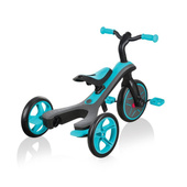 Czarno-turkusowy rowerek biegowy Globber Explorer Trike 3w1 631-105