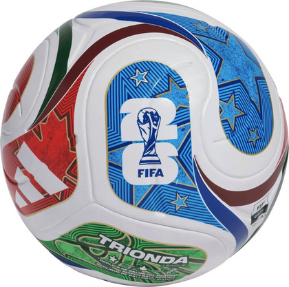 Kolorowa piłka nożna Adidas Fifa World Cup 2026 Trionda League JD8045 + pudełko