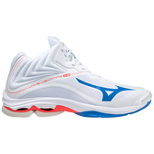 Biało-czerwone buty halowe Mizuno Wave Lightning Z6 MID