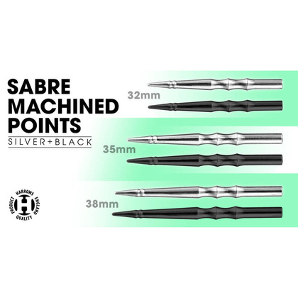Końcówki steeltip Harrows SABRE MACHINED black