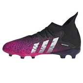 Czarno-różowe buty piłkarskie korki Adidas Predator Freak.3 FG FW7530 - Junior