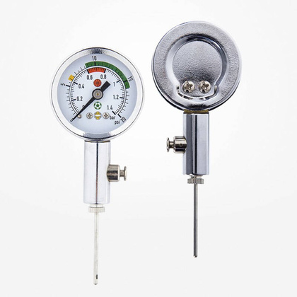 Srebrny ciśnieniomierz analogowy do piłek Legend MK-872