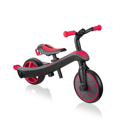 Czerwono-czarny rowerek biegowy Globber Explorer Trike 3w1 631-102