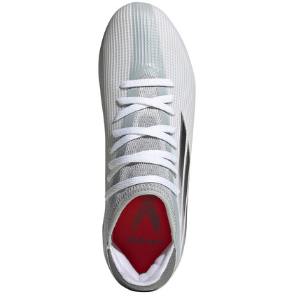 Biało-szare buty piłkarskie korki Adidas X Speedflow.3 FG FY3305 - Junior