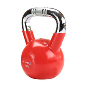 KTC06 RED KETTLEBELL ŻELIWNY POKRYTY WINYLEM Z CHROMOWANYM UCHWYTEM HMS