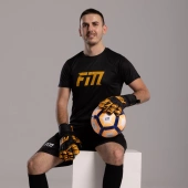 Czarno-pomarańczowe rękawice bramkarskie Football Masters Invictus X Training Black Orange