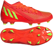 Czerwono-seledynowe buty piłkarskie korki Adidas Predator Edge.3 GW0980 - Junior