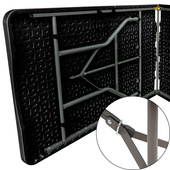 STÓŁ CATERINGOWY SKŁADANY W WALIZKĘ 180x70x74CM MAX.100KG CZARNY