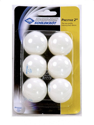 PIŁECZKI TS DONIC SCHILDKRÖT PRESTIGE 2* białe 6 szt.