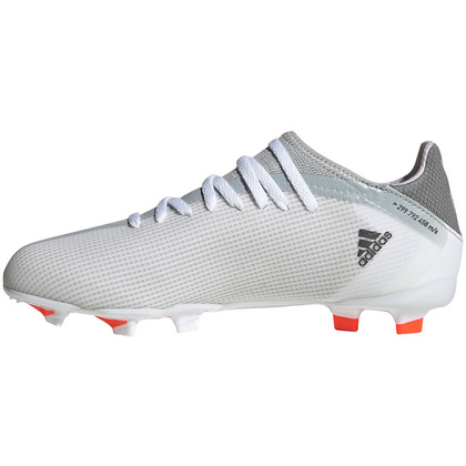Biało-szare buty piłkarskie korki Adidas X Speedflow.3 FG FY3305 - Junior