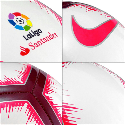 Biało-różowa piłka nożna Nike Pitch LaLiga SC3318-100 r4