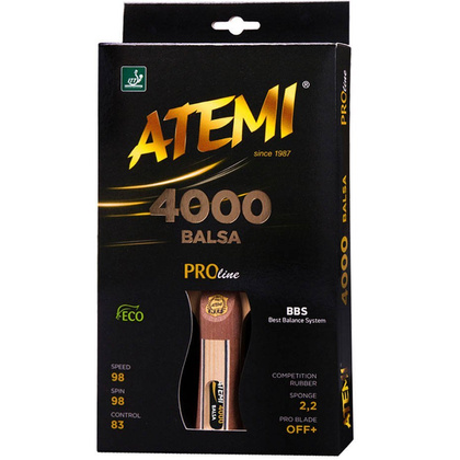 Atemi 4000 CV - Rakietka do tenisa stołowego (rączka wklęsła) + piłeczki