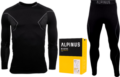 Czarny komplet termoaktywny Alpinus Baselayer Active GT43204 - Junior