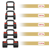 HL05 3w1 HANTLA REGULOWANA Z FUNKCJĄ PODPÓRKI DO POMPEK I KETTLEBELLA HMS