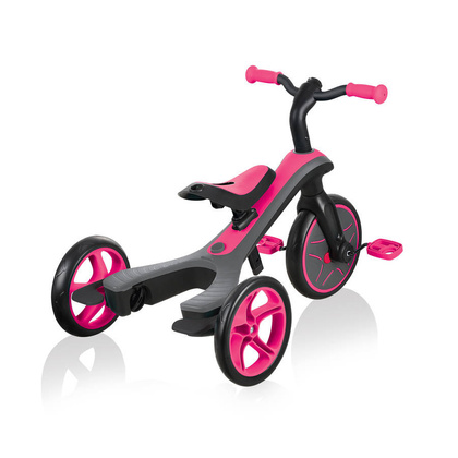 Czarno-różowy rowerek biegowy Globber Explorer Trike 4w1 632-110-3