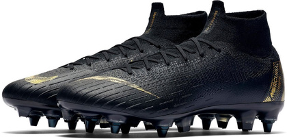 Czarne buty piłkarskie Korki Superfly 6 Elite SG-PRO AC AH7366-077 Mixy profes.