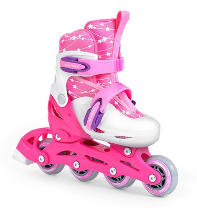 Zestaw COMBO PINK: 2w1 wrotko-rolki regulowane + kask + ochraniacze + torba
