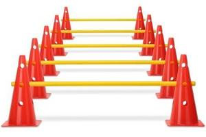 Zestaw koordynacyjny treningowy 5x laska + 10x pachołek 23cm