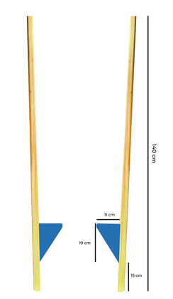 Szczudła drewniane cyrkowe małe NIEBIESKIE 140 cm dla dzieci