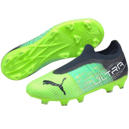 Czarno-zielone buty piłkarskie korki Puma Ultra 3.3 106529 03 - Junior