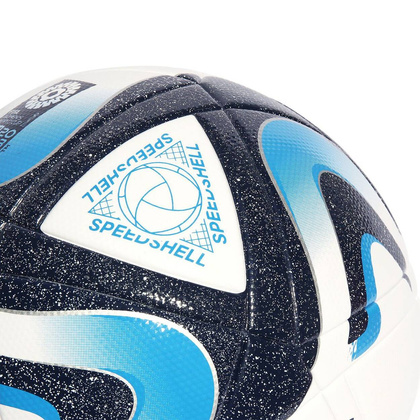 Biało-niebieska piłka nożna Adidas Oceaunz League HT9015