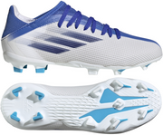 Biało-niebieskie buty piłkarskie korki Adidas X Speedflow.3 FG GW7488 - Junior