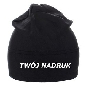 Czarna czapka Beanie Spike 31800-26 + nadruk - 10 szt