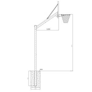 Jednosłupowa konstrukcja nośna do koszykówki, wysięg 120cm
