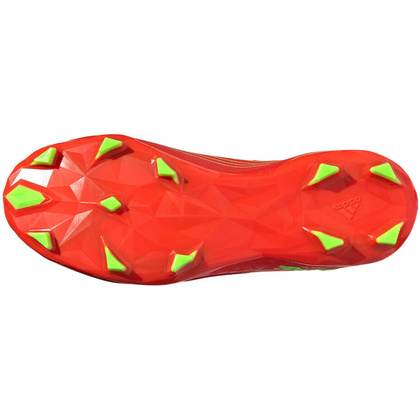 Czerwono-seledynowe buty piłkarskie korki Adidas Predator Edge.3 GW0980 - Junior