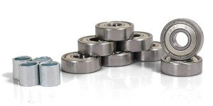 Łożyska do deskorolek Smj ABEC9 kpl. 8 szt. + 4 szt. tulejki.