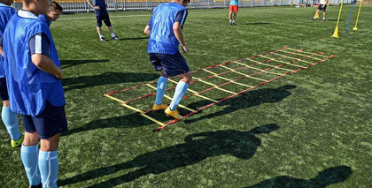 Żółta drabinka koordynacyjna, potrójna 3D 6 m Yakimasport 100102