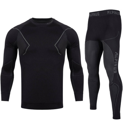 Czarny komplet termoaktywny męski Alpinus Baselayer Active GT43257