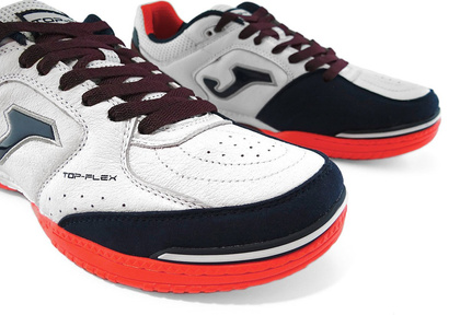 Biało-pomarańczowe buty piłkarskie na halę Joma Top Flex 922 Sala