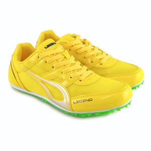 Żółte buty lekkoatletyczne z kolcami do biegów i skoków na bieżni Legend