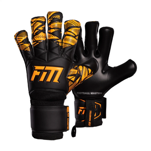 Czarno-pomarańczowe rękawice bramkarskie Football Masters Invictus X Training Black Orange