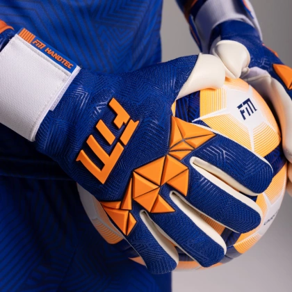 Granatowo-pomarańczowe rękawice bramkarskie Football Masters Varis X PRO Blue Orange