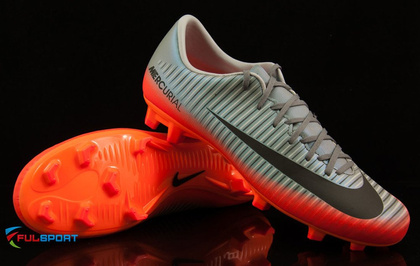 Szaro-pomarańczowe buty piłkarskie Nike Mercurial Victory FG CR 852489-001 JR