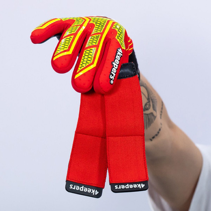 Czerwono-żółte rękawice bramkarskie 4Keepers Neo Lava NC - Junior