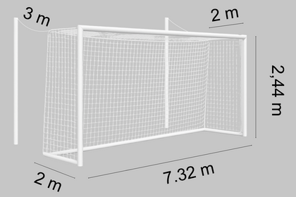 Komplet siatek na bramki do piłki nożnej SENIOR |7,32m x 2,44m| PE 3mm bezwęzłowa - Legend Sport