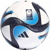 Biało-niebieska piłka nożna Adidas Oceaunz League HT9015